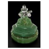 L.E. Smith The Minstrel Glass Powder Jar