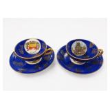 Münster Westf. Rathaus Cups & Saucers, Pair
