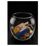 Vintage Matchbook Collection in Glass Bowl