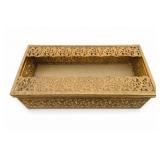 Vintage Gold Tone Filigree Tissue Box Holder
