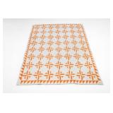 Orange & White Geometric Quilt