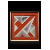 Signed Shalom Gabay Geometric Abstract Framed Art