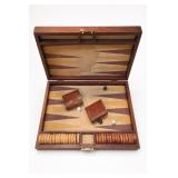 Wooden Backgammon Game Set With Case