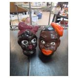Black Americana Head Salt & Pepper Shaker Set
