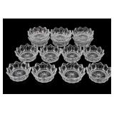 Federal Glass Petal Pattern Glass Bowls, Set of 12