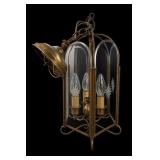 Vintage Brass Glass Hall Lantern