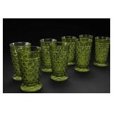 Indiana Glass Whitehall Avocado Tumblers 8Pc