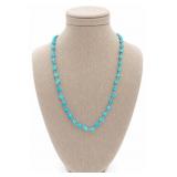 Sterling Silver Turquoise Bead Necklace 20in