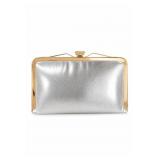 Vintage Metallic Silver Frame Clutch Purse