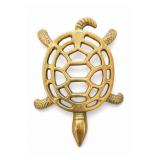 Vintage Brass Turtle Trivet