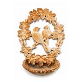 Cast Iron Lovebirds Wreath Bird Feeder Bath 10"