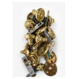Polished Brass Door Knob & Lock Parts Lot