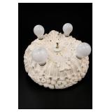 White Plaster Four-Light Ceiling Fixture