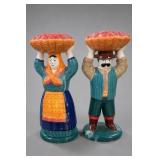 Clay Art Handpainted 1993 Figurine Pair