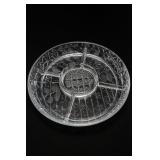 Pressed Glass Five-Section Serving Tray
