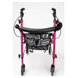 Medline Posh Pink Zebra Rollator Walker