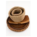 Woven Baskets & Wood Serving Trays