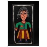 Colorful Folk Art Portrait Painting