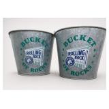 Rolling Rock Buckets Of Rock Galvanized Pair