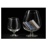 Brandy Glasses With Christmas Playing Cards