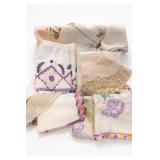 Embroidered Linens and Lace Textile Lot