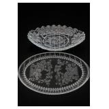New Martinsville Clear Glass Floral Dish Set