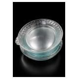 Clear Aqua Glass Plates & Bowls Set