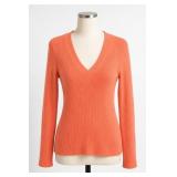 Moda International Coral Ribbed Cotton Sweater