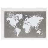 World Map Paint Splatter Canvas Wall Art