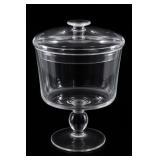 Clear Glass Pedestal Covered Compote