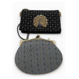 Vintage Beaded Peacock Clutch & Frame Purse Set