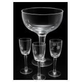 Princess House Etched Floral Stemware Set Of 4