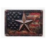 God Bless America Patriotic Metal Sign