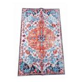 Blue Coral Ornate Floral Area Rug