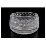 Clear Cut Glass Leaf Motif Bowl