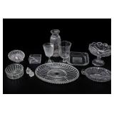 Clear Pressed Glass Serving Pieces Lot