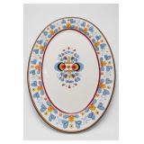 Oval Tapestry Pattern Platter With Woven Back