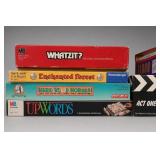 6 Board Game Set: Whatzit, Upwords, Act One & More