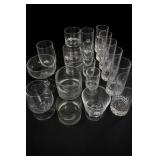 Mixed Clear Glassware Lot, Various Glasses