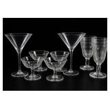 Clear Glass Martini Glasses & Bowls Set