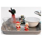 Santa Figurines, Glassware & Decor Lot