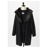 Bloomingdales Black Cardigan With Fur Collar