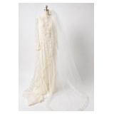Lace Wedding Dress With Long Bridal Veil