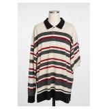 VEEZO 2XL Striped Long-Sleeve Polo Shirt
