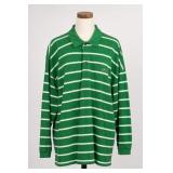 Lacoste Green Striped Long Sleeve Polo Shirt