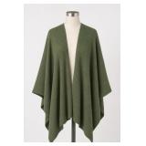 Time And Tru Green Knit Cape One Size
