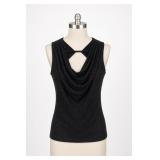 Marks & Spencer Black Draped Neck Top UK 8