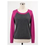 Lortenny Pink Gray Raglan Sweater Size S