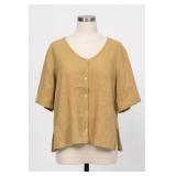 Coldwater Creek Short Sleeve Button Front Top