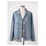 CMC By Color Me Cotton Fringe Denim Jacket